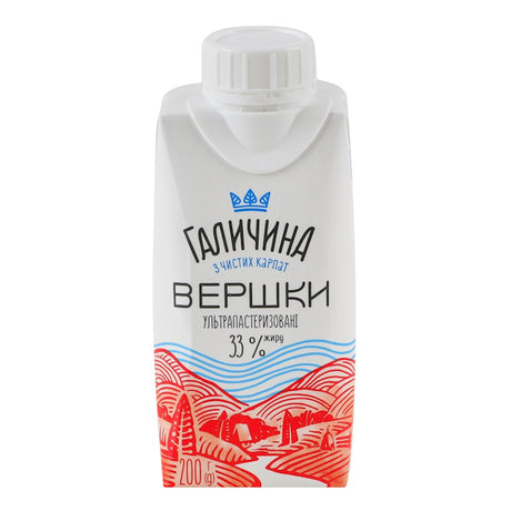 200ml Galychyna Süsse Sahne UHT 33% // Сливки ультрапастеризованные 33%