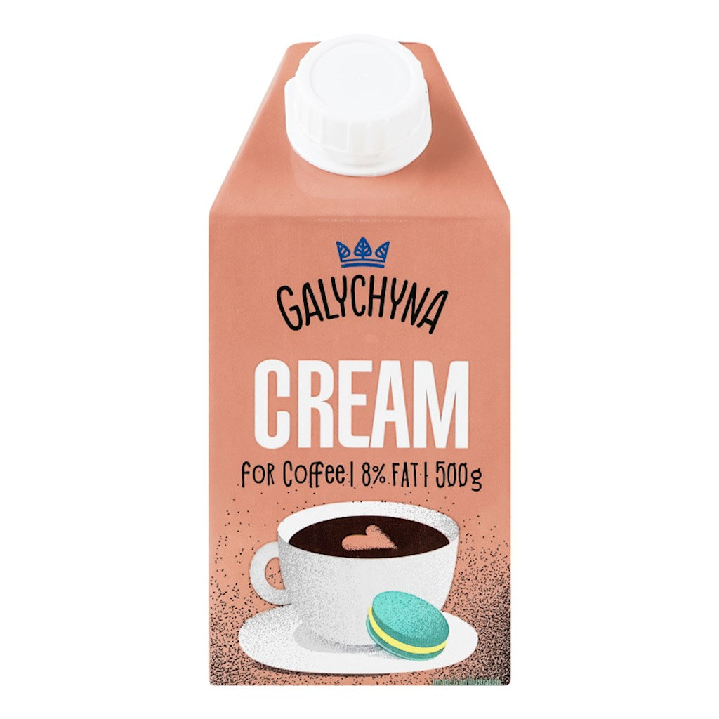 500ml Galychyna Süsse Sahne für Kaffee UHT 8%  // Сливки ультрапастеризованные для Кофе  8%