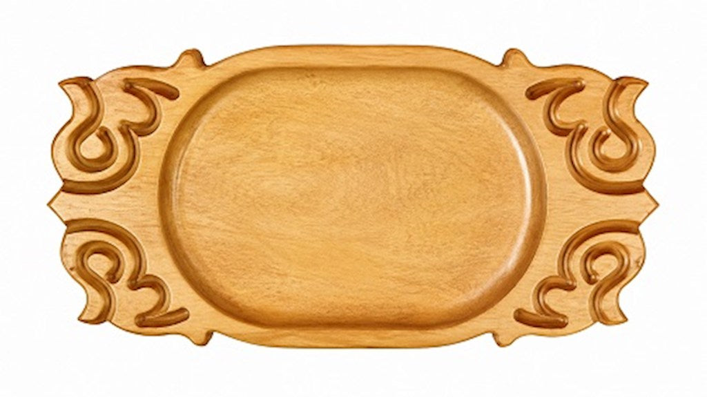 Geschnitztes Holztablett 50 × 27 cm // Резной деревянный поднос 50 × 27 см