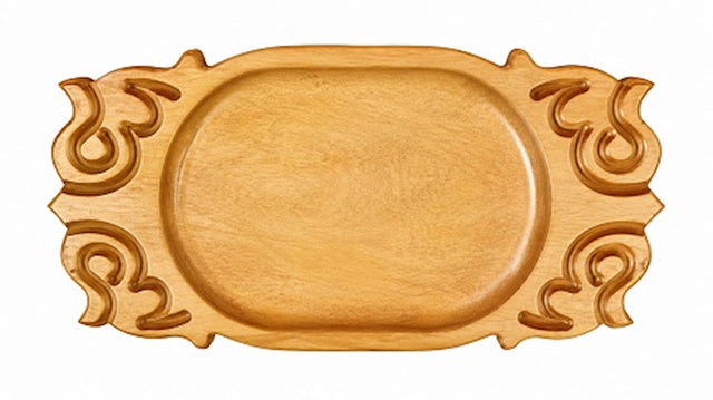 Geschnitztes Holztablett 50 × 27 cm // Резной деревянный поднос 50 × 27 см