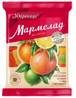 275g Udarniza Gele in Zucker  Assorti Orange/Zitrone // Мармелад желейный Апельсин, Лимон, Грейпфрут, Лайм