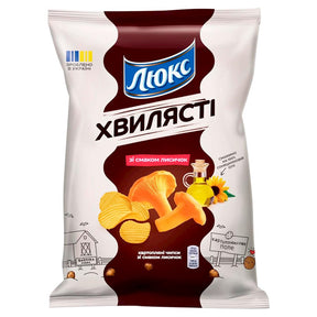 125g  Lux Chips mit Pfifferlinggeschmack // Люкс Чипсы рифленые со вкусом лисичек