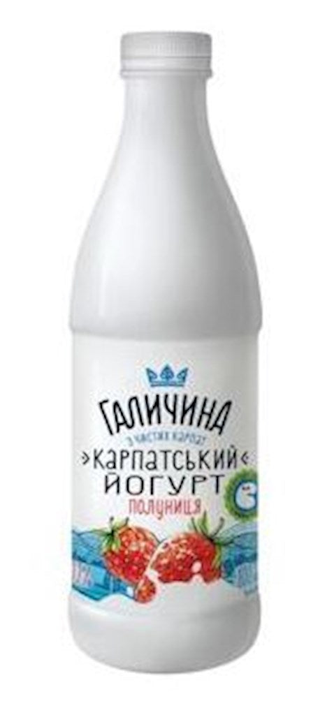 800g Galychyna Drink Joghurt mit Erdbeergeschmack 2,2% Fett // Напиток «Йогурт Клубничный » 2,2% 