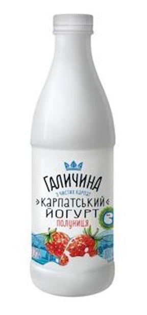 800g Galychyna Drink Joghurt mit Erdbeergeschmack 2,2% Fett // Напиток «Йогурт Клубничный » 2,2% 