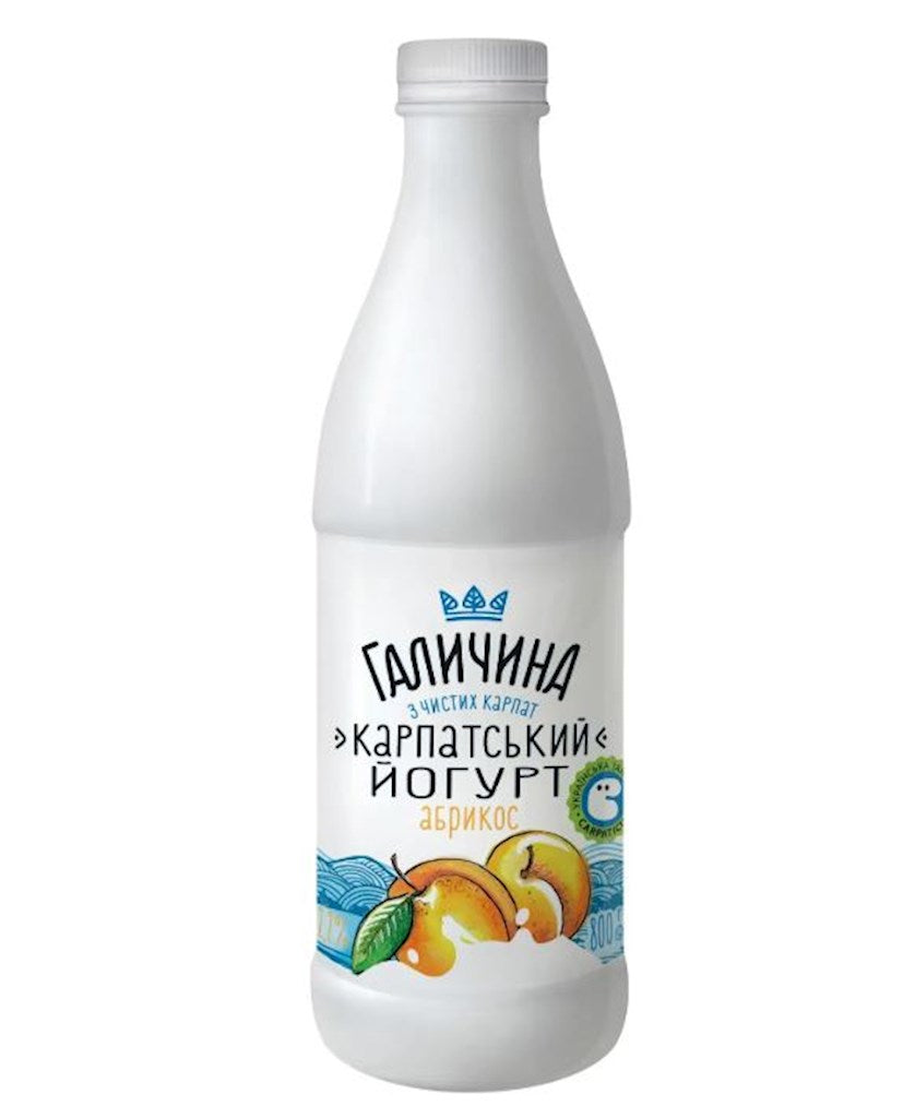 800g Galychyna Drink Joghurt mit Aprikosengeschmack 2,2% Fett // Йогурт Абрикос 2,2%