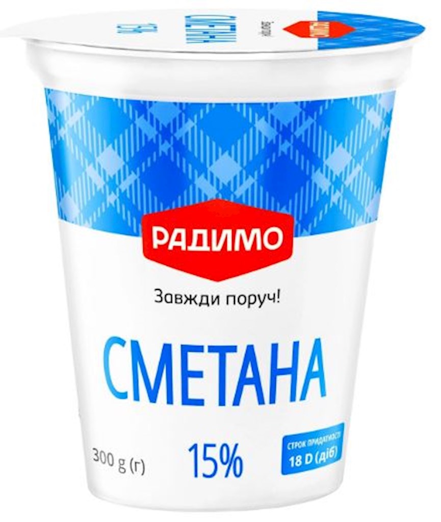 300 г сметаны «Галичина» 15% жирности // Сметана 15%