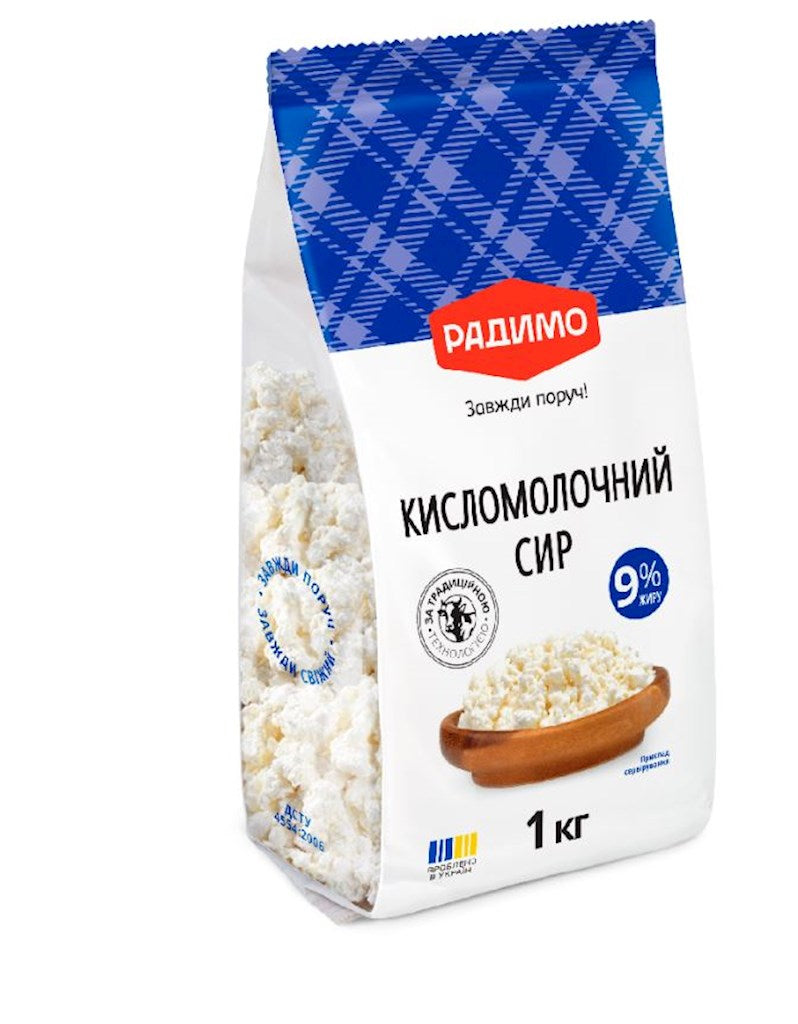 1kg Radymo Frischkäse 9% Fett  // Творог, зернистый  9% жира