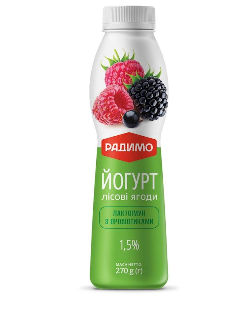 270g Radimo Trinkjoghurt Waldbeerzuber 1,5% Fett // Напиток Йогурт с добавкой лесные ягоды
