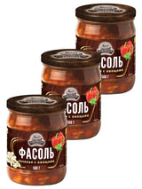 3X500g Semiluki Bohnen gebacken mit Gemüse VORRATSPACK Фасоль печеная с овощами