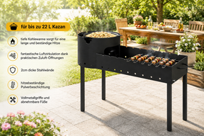 2 in 1 Universalgrill - Mangal mit Utschak 3cm Stahl Ø 46cm 10 L Kasan BBQ Grill Equipment 