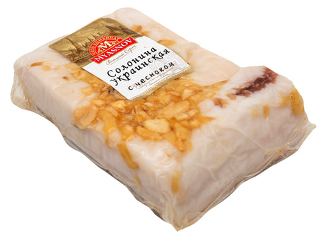 MYASNOV Speck gesalzen mit Knoblauch  ca. 600g  // Сало Солонина украинская с чесноком