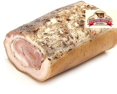 Bauchrolle gegagrt ca. 300g Schwein Fleischrolle mit Pfeffer Hausmacherart