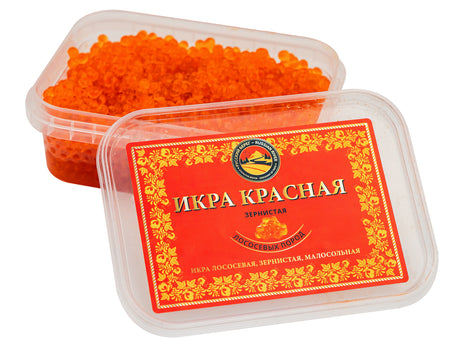 250g Russkiy Bereg Lachskaviar Gorbuscha Wildfang OHNE KONSERVIERUNGSSTOFFE  t/k -18°C ИКРА ГОРБУША