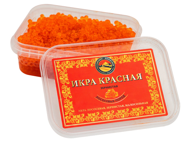 250g Russkiy Bereg Lachskaviar Gorbuscha Wildfang OHNE KONSERVIERUNGSSTOFFE  t/k -18°C ИКРА ГОРБУША