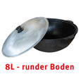 Ø 34cm 8 Liter Gusseisen Topf mit Deckel runder Boden Kasan Asia Wok Pilaw Plov auch für den Herd 