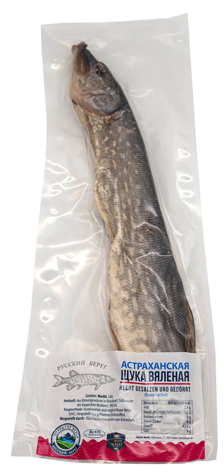 400g Hecht gesalzen gedorrt ausgenommen Direkt aus dem Wolga-Gebiet ЩУКА ВЯЛЕНАЯ АСТРАХАНСКАЯ