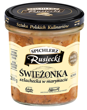 280g SCHWEINFLEISCH IN MARINADE Spichlerz Rusiecki Szlachecka w marynacie СВИНИНА В МАРИНАДЕ