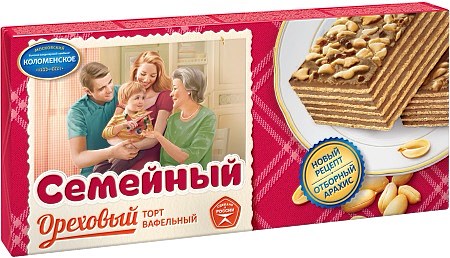 16666_30032023170500 230g Waffeltorte Semeyniy mit Erdnüssen // Коломенский Торт вафельный Семейный «Ореховый»