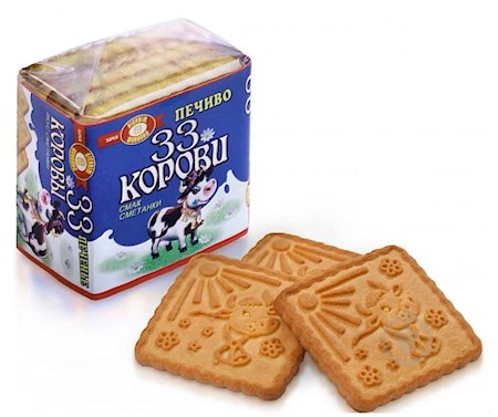 55g BS 33 Korovi Zuckerkekse mit Rahmgeschmack // Печенье со вкусом Сметаны 55g BS 33 Korovi Zuckerkekse mit Rahmgeschmack // Печенье со вкусом Сметаны