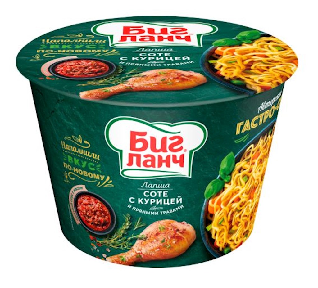 90g Big Lunch Nudeln mit geschmortem Huhn // Лапша со вкусом курицы по-узбекски
