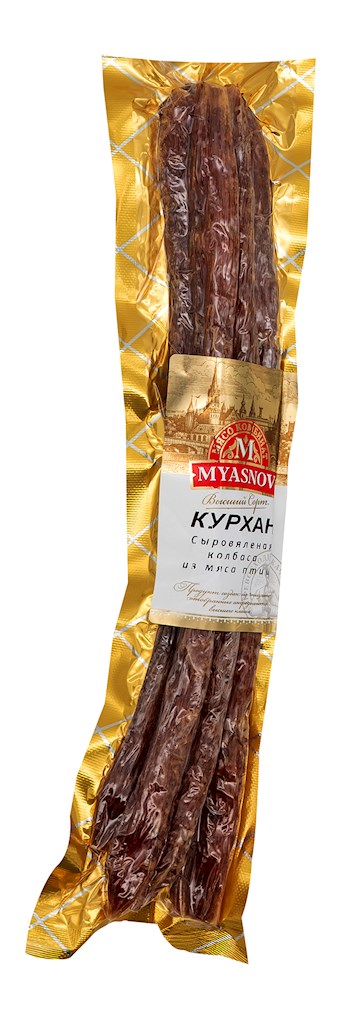270g MYASNOV Rohwurst Kurhan aus Hähnchenfleisch // Сыровяленная колбаса из мяса птицы КУРХАН