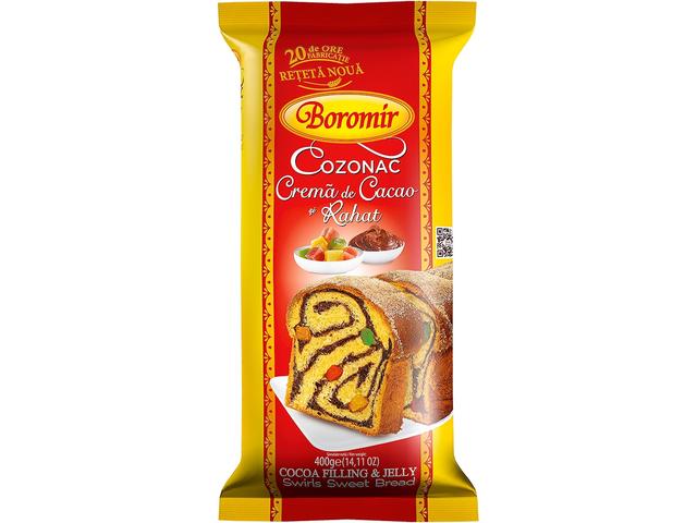 450g Boromir Hefegebäck Cozonac mit Kakaocreme und Rahat с кремом какао и рахатом