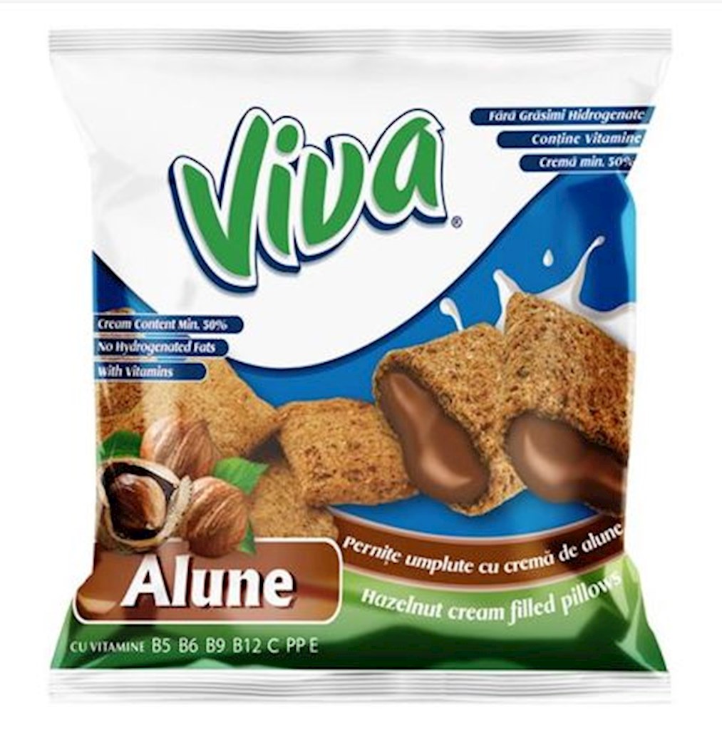 100g (RO) Viva Getreidekissen gefüllt mit Haselnusscreme // Подушки с кремом из лесных орехов 100g (RO) Viva Getreidekissen gefüllt mit Haselnusscreme // Подушки с кремом из лесных орехов