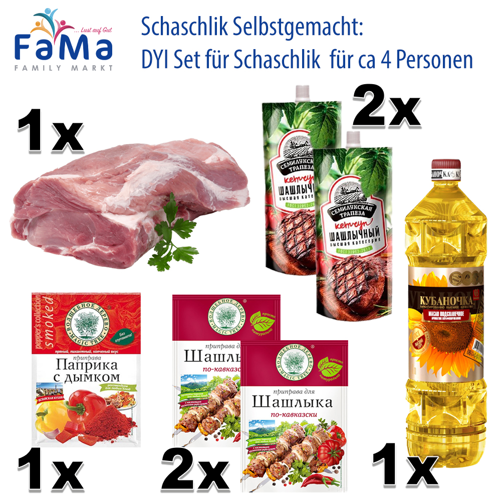 Schaschlik Selbstgemacht: DYI Set für Schaschlik für ca4 Personen // Домашний шашлык: набор для шашлыка Schaschlik Selbstgemacht: DYI Set für Schaschlik für ca4 Personen // Домашний шашлык: набор для шашлыка