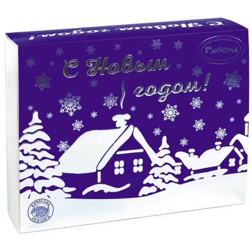 500g Akkond Neujahrs-Set Pralinen und Keksen Новогодний набор конфет и печенья