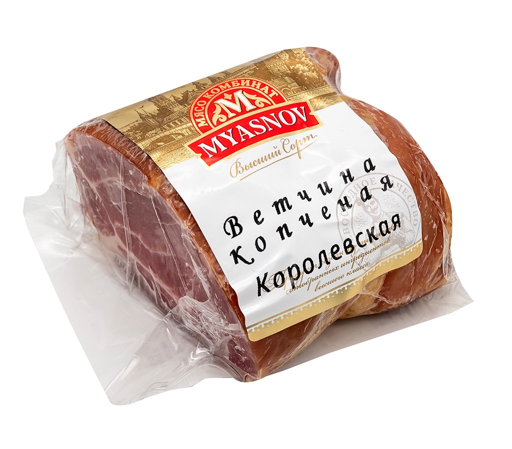 MYASNOV Schinken "Königlich" geräuchert ca.250g  // Ветчина «Королевская» копченая