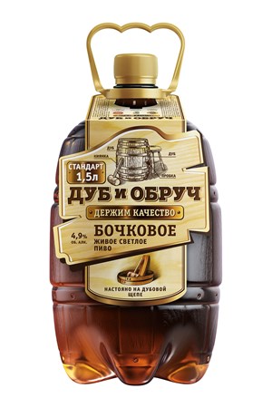 1,3l Trehsosensky Bier Dub i Obruch alc4,9% // Трехсосенское Пиво Дуб и Обруч бочковое, живое