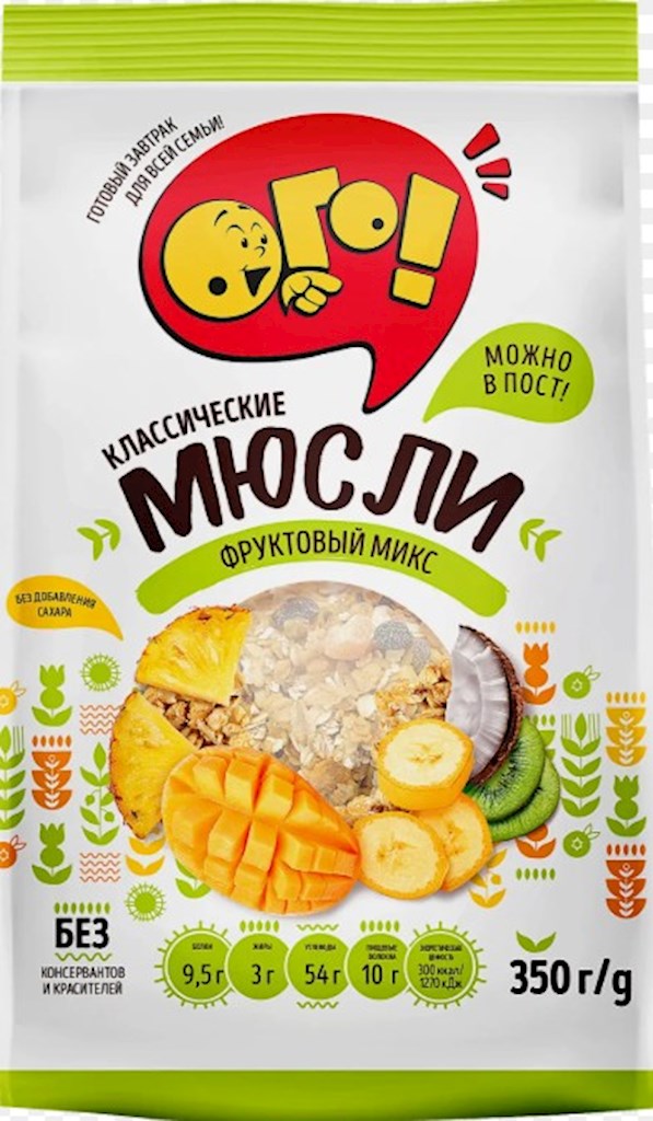 350g OGO! Müsli "Früchtemischung"  // Мюсли классические фруктовый микс