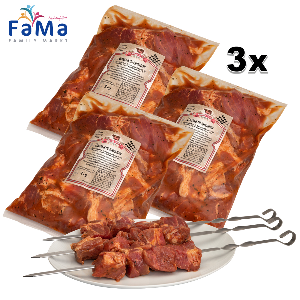 1252 6,0 kg BIG PACK Schaschlik Kaukasischer  Schweinefl. // BIG PACK Шашлык Кавказский из свинины
