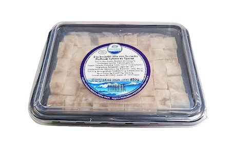 450g Fischwürfel aus Seelachs  -18°C // Рыбные кубики из сайды