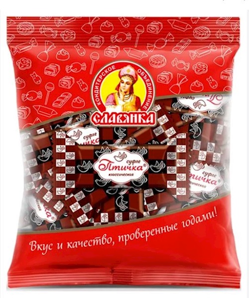 182g Slavjanka Pralinen "Ptichka" Klassik  // Славянка Конфеты глазированные  "Птичка классическая" 182g Slavjanka Pralinen "Ptichka" Klassik  // Славянка Конфеты глазированные  "Птичка классическая"