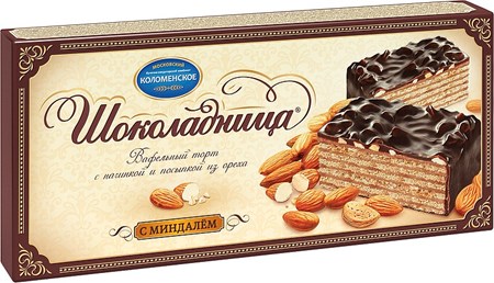 230g Waffeltorte in Schokoglasur Mandeln // Торт вафельный «Шоколадница» с миндалем