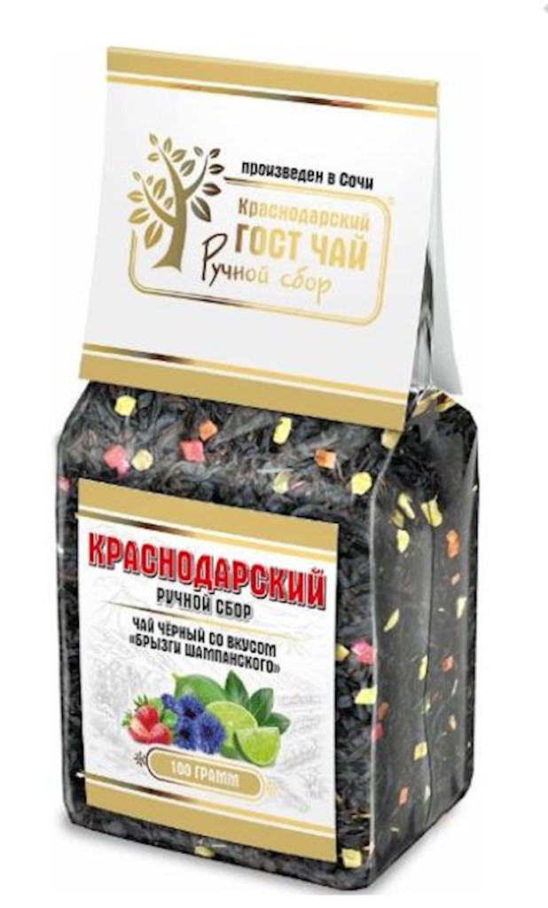 100g KrasnodarGostTee Schwarzer Tee „Champagne Splash“   // Черный чай «Брызги Шампанского»  