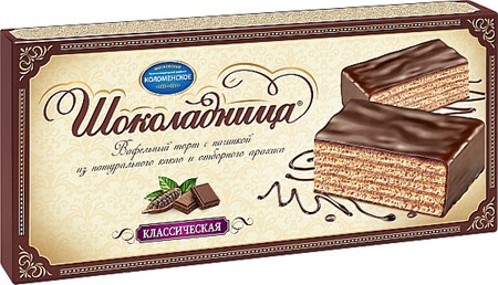 240g Waffeltorte in Schokoglasur Klassik // Коломенский Торт вафельный «Шоколадница классическая»