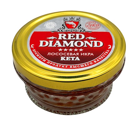 100g Kaviar Keta Premium Glas -18°C ohne Konservierungsstoffe  // Икра кеты, зернистая малосол