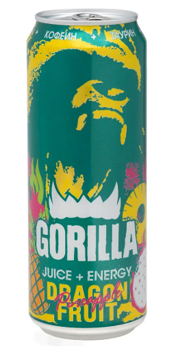 450ml GORILLA Energy Drink Dragon Fruit Pineapple // HELL Энергетический напиток Драгон Фрут-Ананас 450ml GORILLA Energy Drink Dragon Fruit Pineapple // HELL Энергетический напиток Драгон Фрут-Ананас