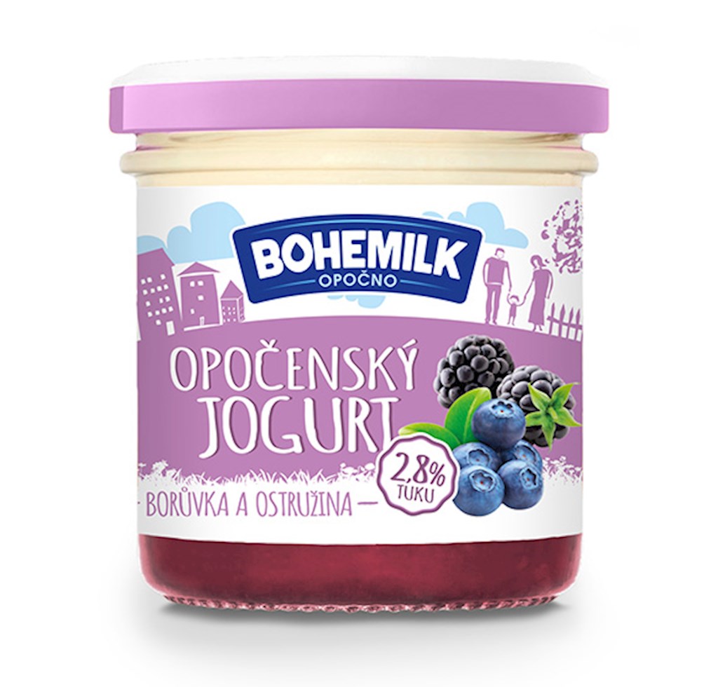 150g Bohemilk Joghurt mit Heidelbeer-Brombeermarmelade // Йогурт с черничным и ежевичным джемом