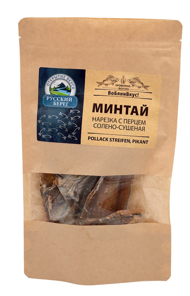100g Russkij Bereg Bereg Pollock Streifen (Mintai)// Полоски минтая (минтай)