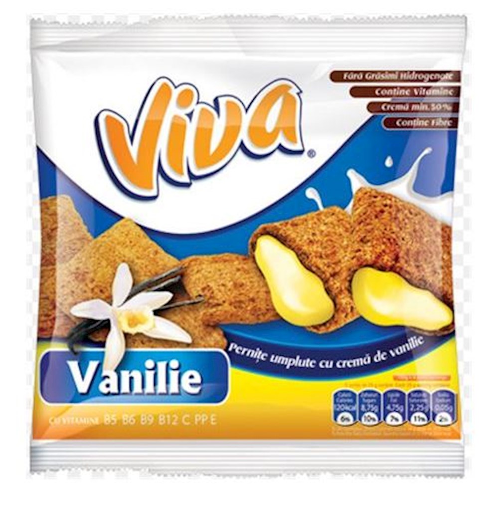 100g (RO) Viva Getreidekissen gefüllt mit Vanillecreme  // Подушки с ванильным кремом 100g (RO) Viva Getreidekissen gefüllt mit Vanillecreme  // Подушки с ванильным кремом