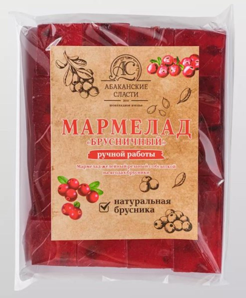 200g Abakan.Slasti Marmelade aus Preiselbeeren  // Мармелад из брусники 200g Abakan.Slasti Marmelade aus Preiselbeeren  // Мармелад из брусники