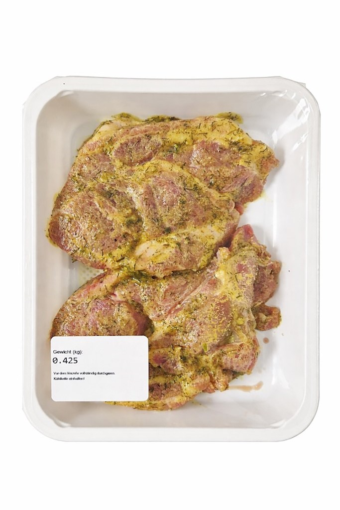 ca.500g Schweinenackensteak mariniert  mit Kräutern // Стейк из свиной шеи маринованный  на травах 