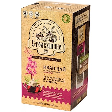 40g Stolbushino Ivan-Chai, kräftig, 10*4g Säckchen // Иван-Чай, ферментированный крепкий  40g Stolbushino Ivan-Chai, kräftig, 10*4g Säckchen // Иван-Чай, ферментированный крепкий