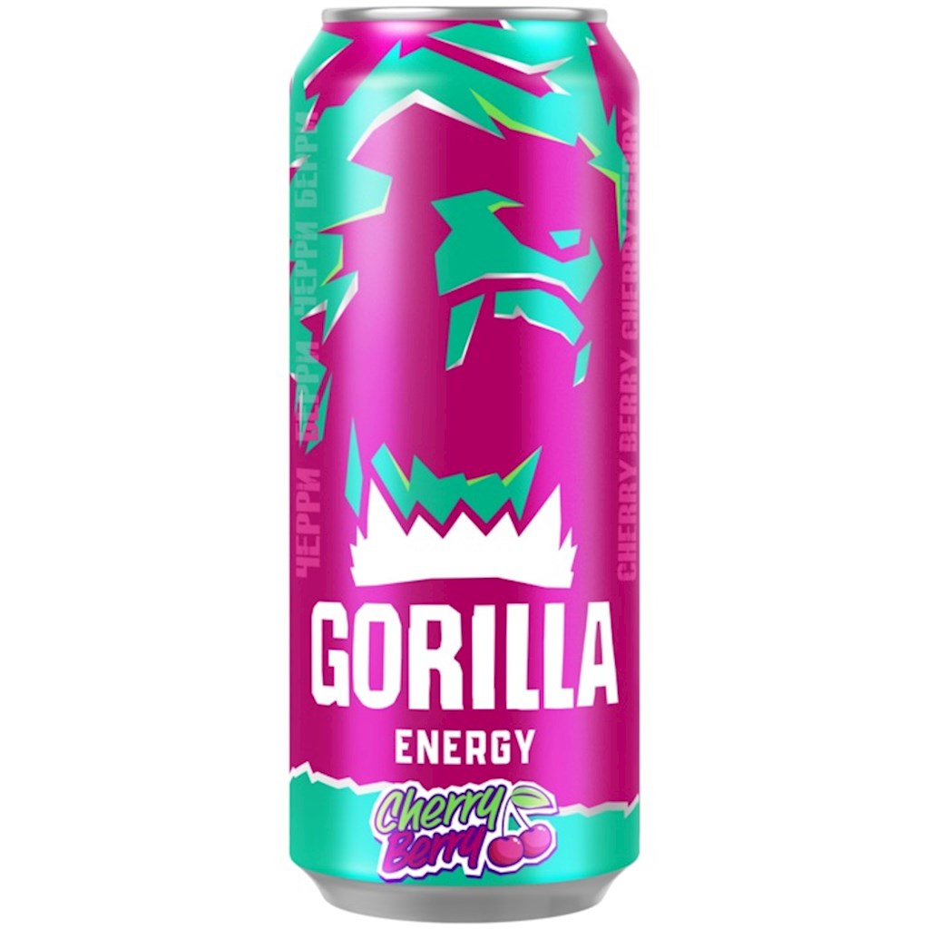 450ml GORILLA Energy Drink Cherry Berry // HELL Энергетический напиток Вишня  450ml GORILLA Energy Drink Cherry Berry // HELL Энергетический напиток Вишня