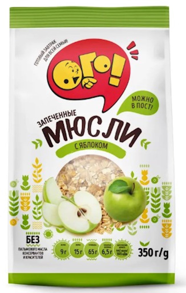 350g OGO! Müsli gebacken mit Apfel  // Мюсли запеченнуе с Яблоком