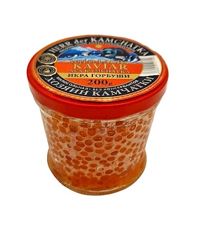 200g Hosjain Kamchatka Gorbuscha Lachskaviar -18° Ohne Konservierungsstoffe ХОЗЯИН КАМЧАТКИ 200g Hosjain Kamchatka Gorbuscha Lachskaviar -18° Ohne Konservierungsstoffe ХОЗЯИН КАМЧАТКИ
