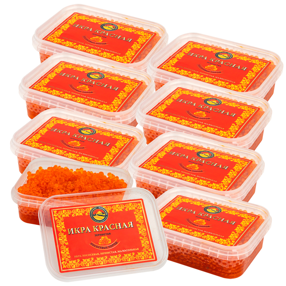 8xKAVIAR_ruskij_bereg 2kg Russkiy Bereg Lachskaviar 8X250g SAMMELBESTELLUNG Gorbuscha Wildfang t/k -18°C ИКРА